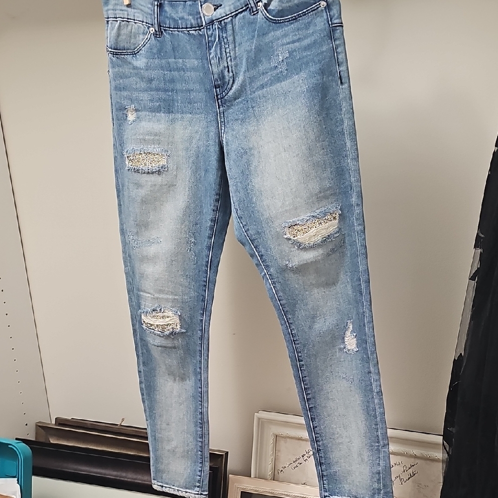 Women's New without Tags Juicy Couture Light Blue Rhinestone Skinny Jeans Size 8